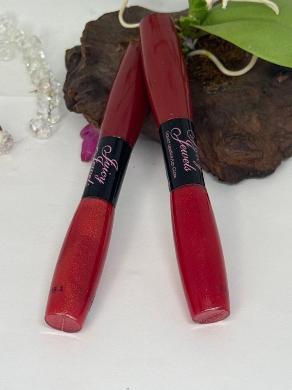 2x Too Faced Juicy Jewels Liquid Lipstick / Lip Gloss Duo - Ruby Rocks - New